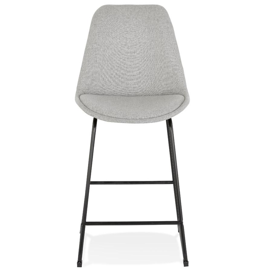 Kokoon Design RIGO MINI' Mid-height Snack Stool In Gray Fabric And Black Metal Legs