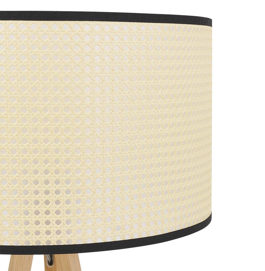 Kokoon Design RITA' Rattan Tripod Floor Lamp With 3 Legs In Natural Wood Finish