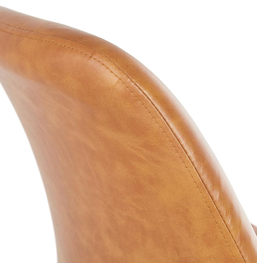 Kokoon Design RITUAL MINI' Mid-height Snack Stool In Brown Synthetic Material And Black Metal Base