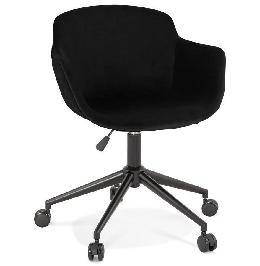 kokoon design ROLLING' office chair in black velvet on casters