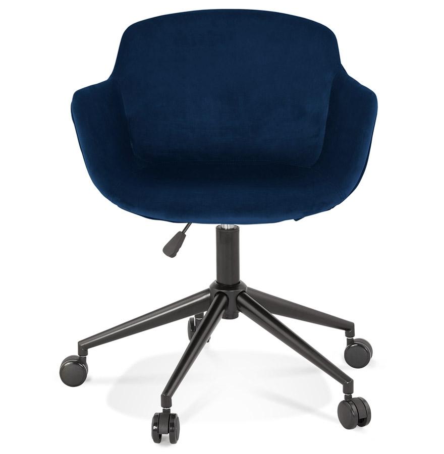 Kokoon Design ROLLING' Office Chair In Blue Velvet On Casters