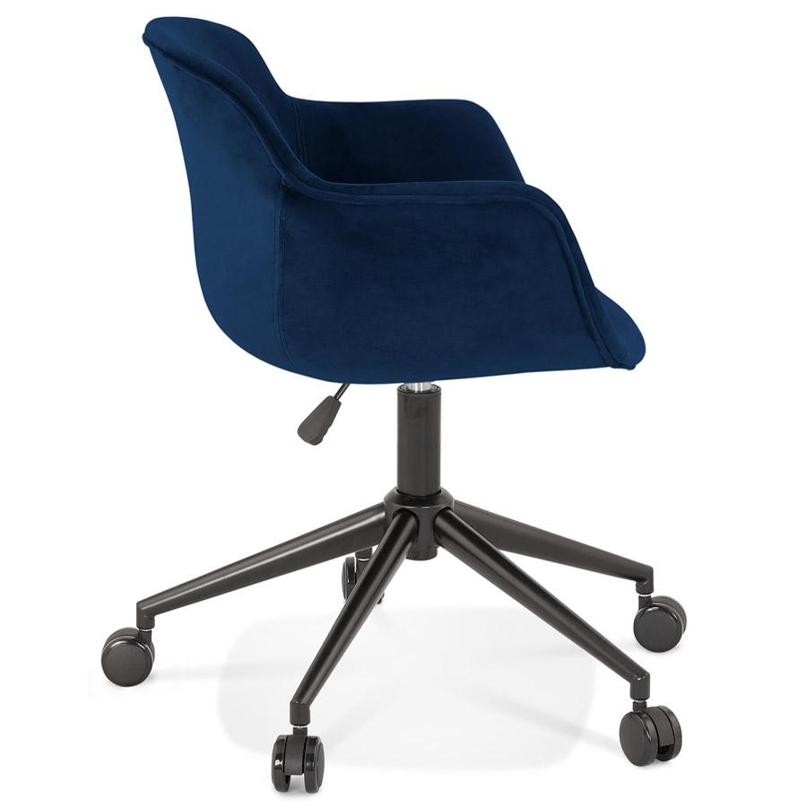 Kokoon Design ROLLING' Office Chair In Blue Velvet On Casters