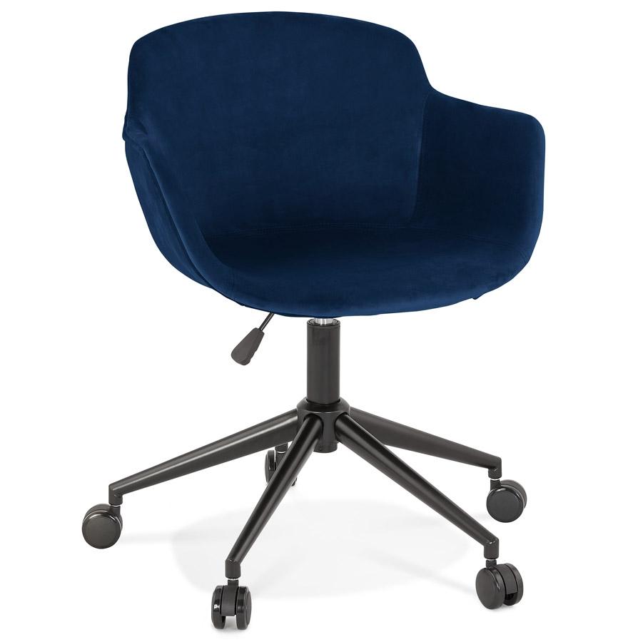 kokoon design ROLLING' office chair in blue velvet on casters