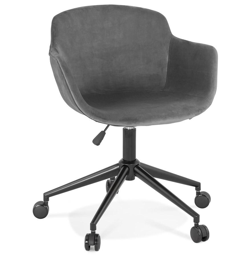 kokoon design ROLLING' office chair in gray velvet on casters