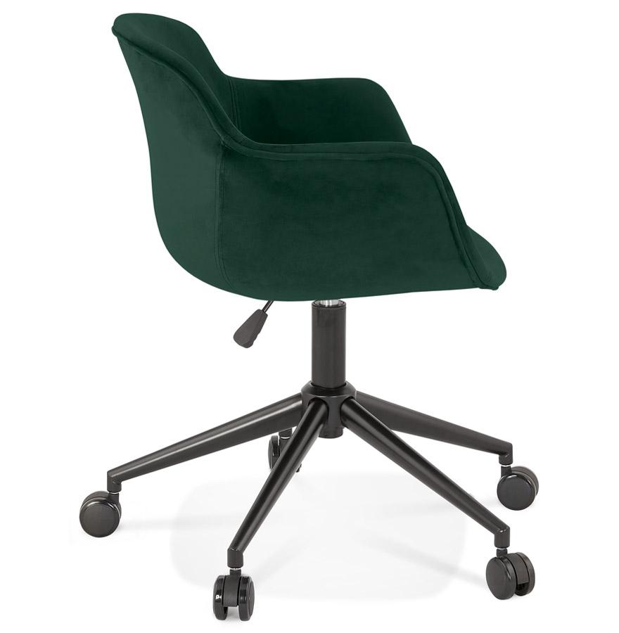 Kokoon Design ROLLING' Office Chair In Green Velvet On Casters