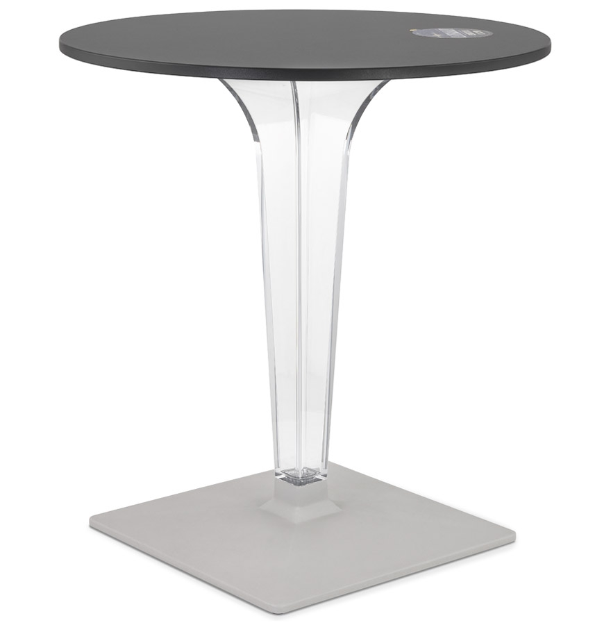 Kokoon Design Round Black Patio Table 'LIMPID' Indoor/outdoor - Ø 68 Cm