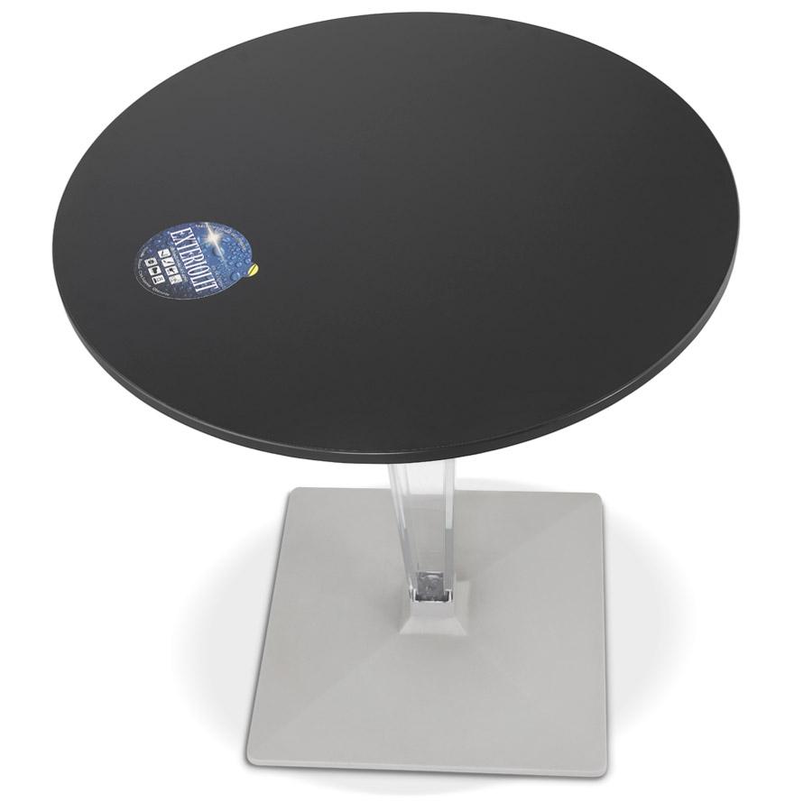 Kokoon Design Round Black Patio Table 'LIMPID' Indoor/outdoor - Ø 68 Cm