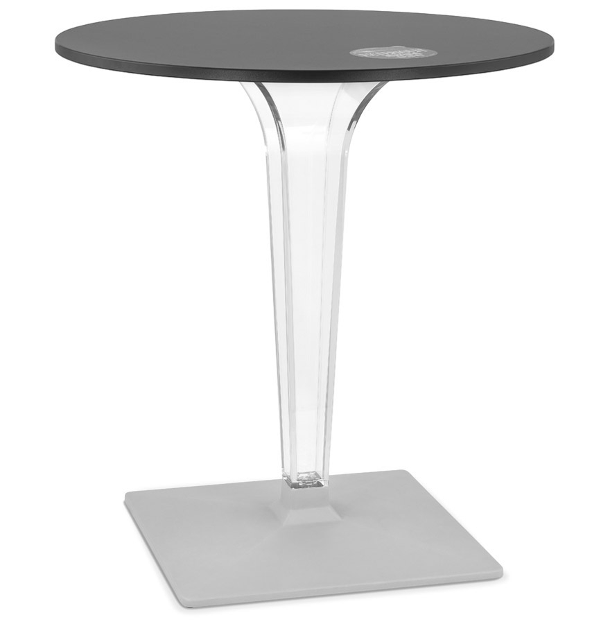 kokoon design Round black patio table 'LIMPID' indoor/outdoor - Ø 68 cm