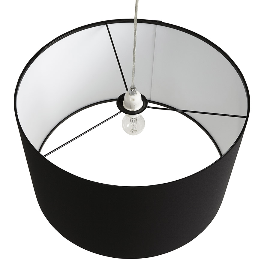 Kokoon Design Round 'BUNGEE' Pendant Light With Black Lampshade