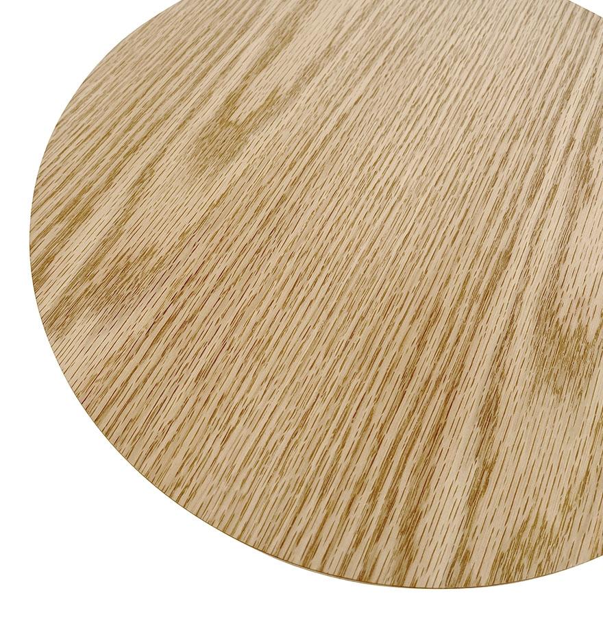 Kokoon Design Round Designer Coffee Table 'DILA H40' In Natural Finish Wood And White Metal