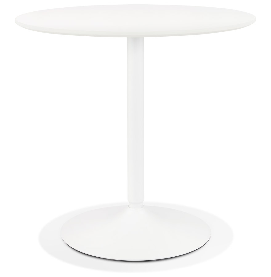 kokoon design Round designer table 'CHIVA' in wood and white metal - Ø 80 cm
