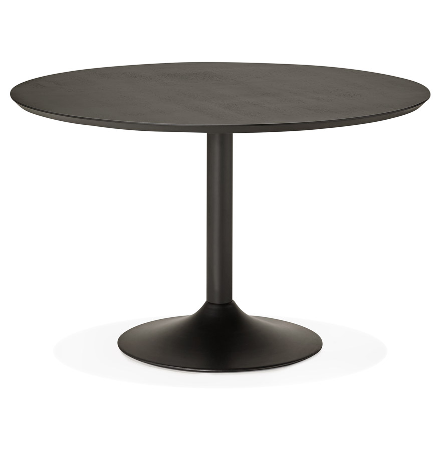kokoon design Round dining/desk table 'CHEF' in black wood with Ash finish - Ø 120 cm
