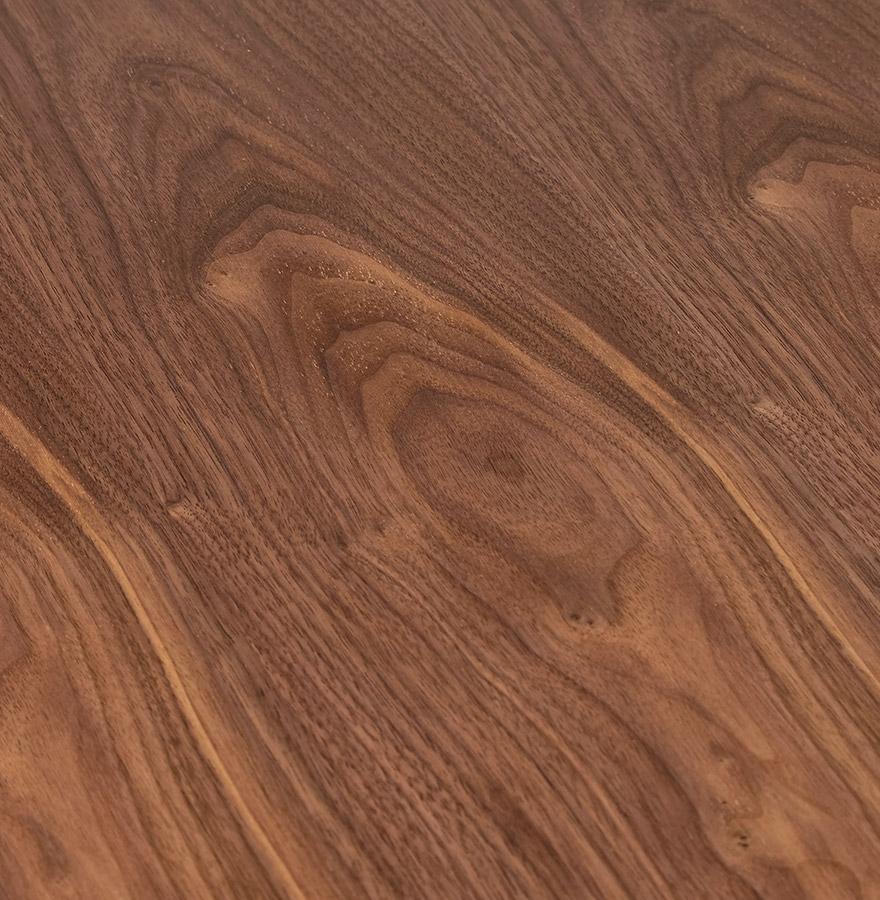 Kokoon Design Round Dining Room Table 'LULU' In Walnut Finish Wood And Black Metal - Ø120 Cm