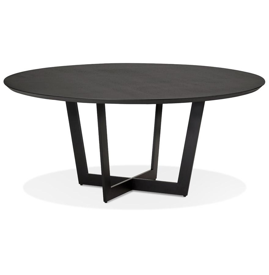 kokoon design Round dining room table 'LULU' in wood and black metal - Ø140 cm