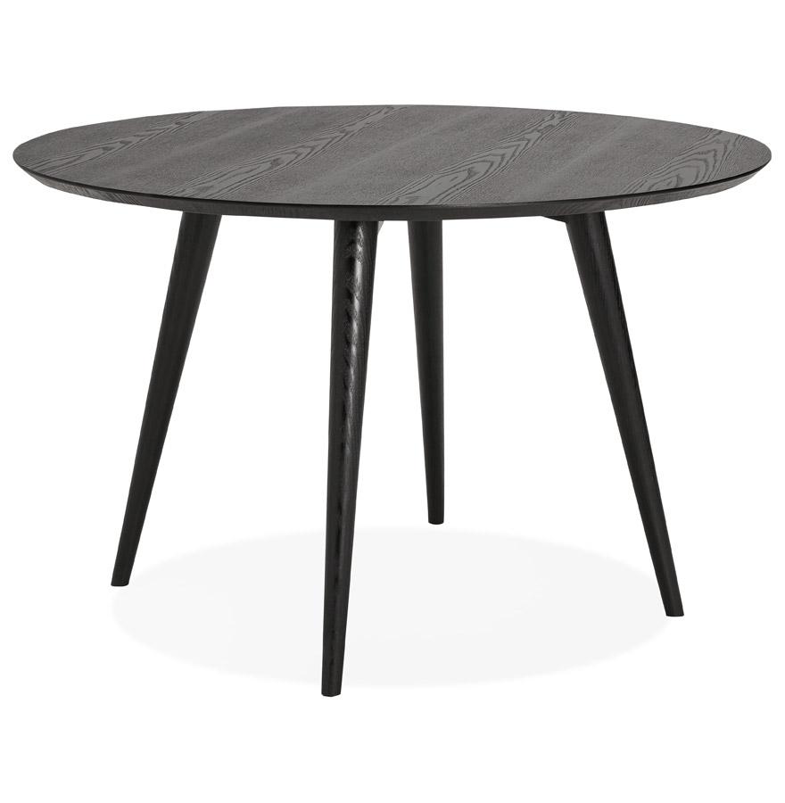 Kokoon Design Round Dining Table 'SWEDY' In Black Wood - Ø 120 Cm