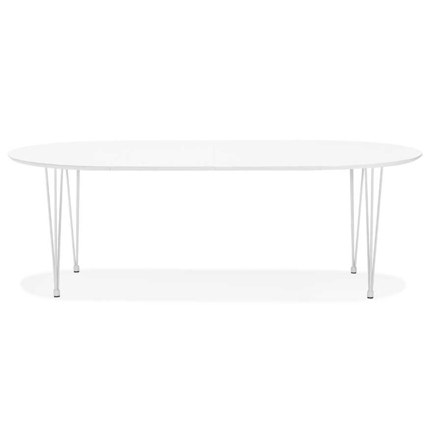 Kokoon Design Round Extendable Dining / Meeting Table 'CHAMONIX' White - 120(220)x120 Cm