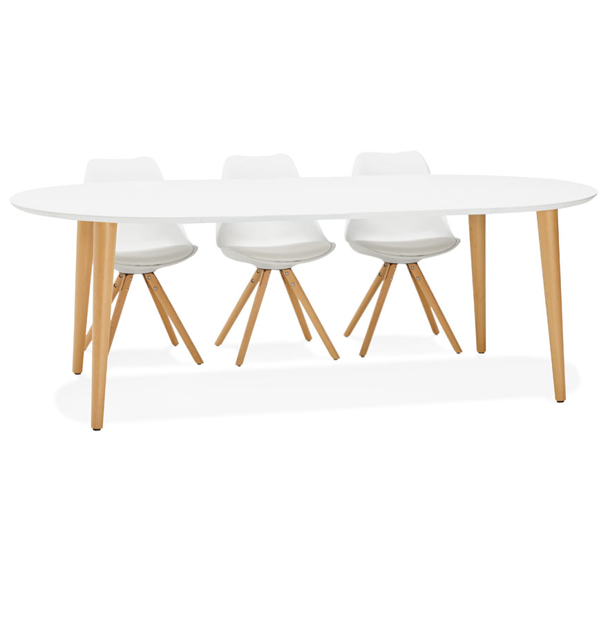 kokoon design Round extendable dining table 'IGLOU' Scandinavian style - 120(220)x120 cm