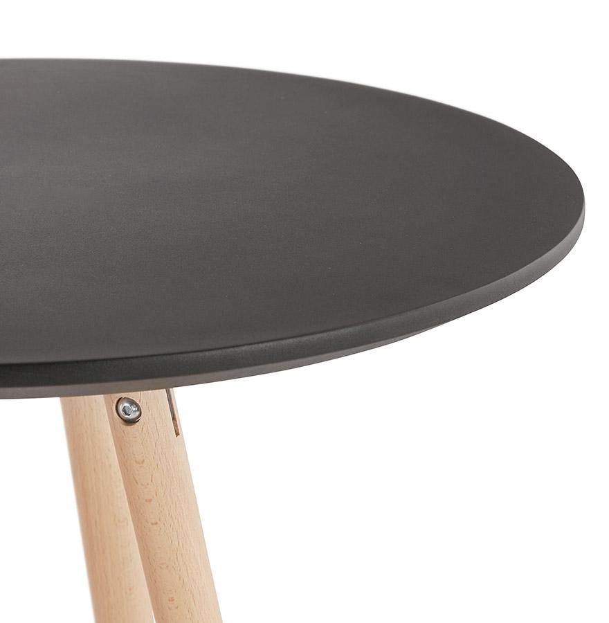 Kokoon Design Round High Table / High Table 'GALA' In Black Wood And Natural Finish Legs