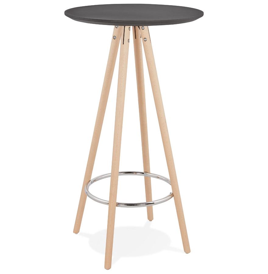 kokoon design Round high table / high table 'GALA' in black wood and natural finish legs