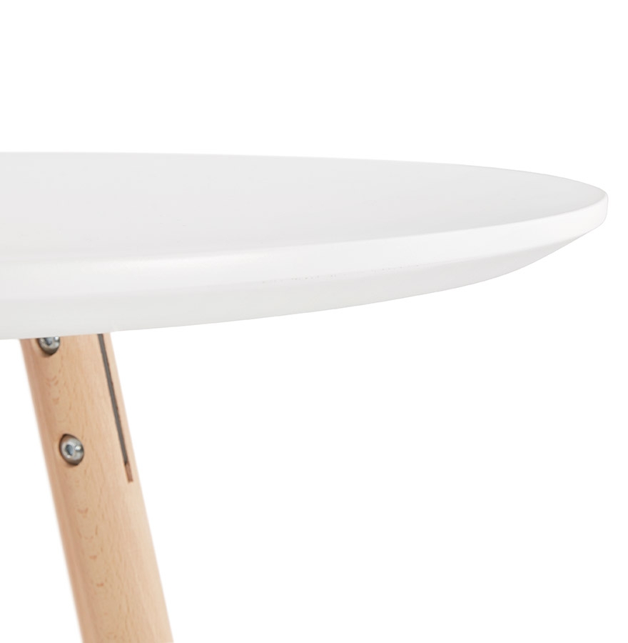 Kokoon Design Round High Table / High Table 'GALA' In White Wood And Natural Finish Legs