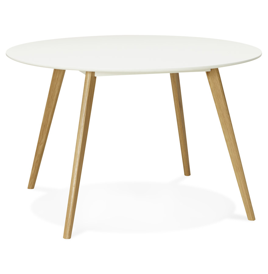 kokoon design Round kitchen table 'AMY' white Scandinavian style - Ø 120 cm