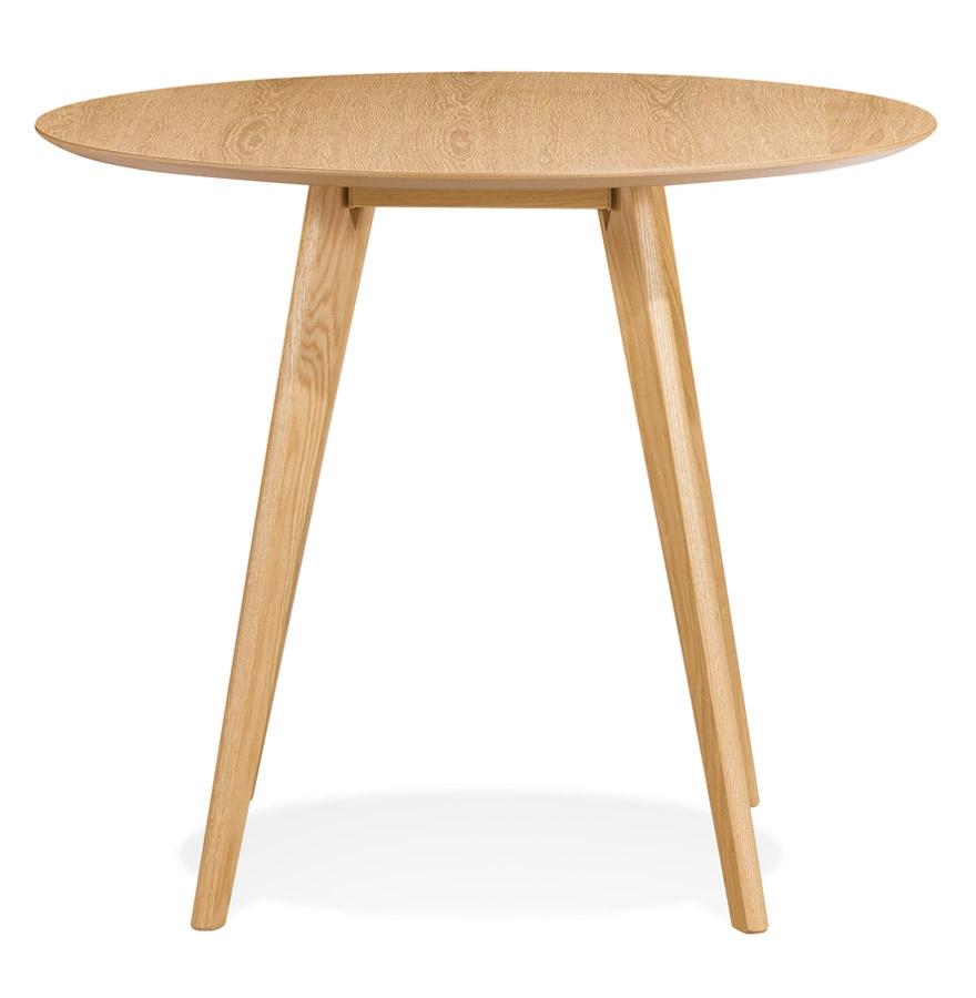 Kokoon Design Round Kitchen Table 'MIDY' Natural Finish Scandinavian Style - ø 90 Cm