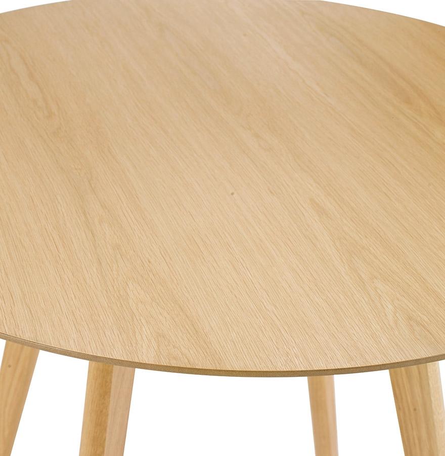 Kokoon Design Round Kitchen Table 'MIDY' Natural Finish Scandinavian Style - ø 90 Cm