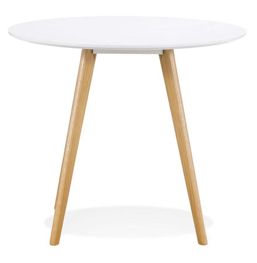 Kokoon Design Round Kitchen Table 'MIDY' White Scandinavian Style - ø 90 Cm