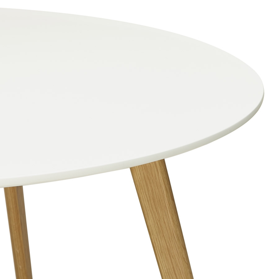 Kokoon Design Round Kitchen Table 'MIDY' White Scandinavian Style - ø 90 Cm