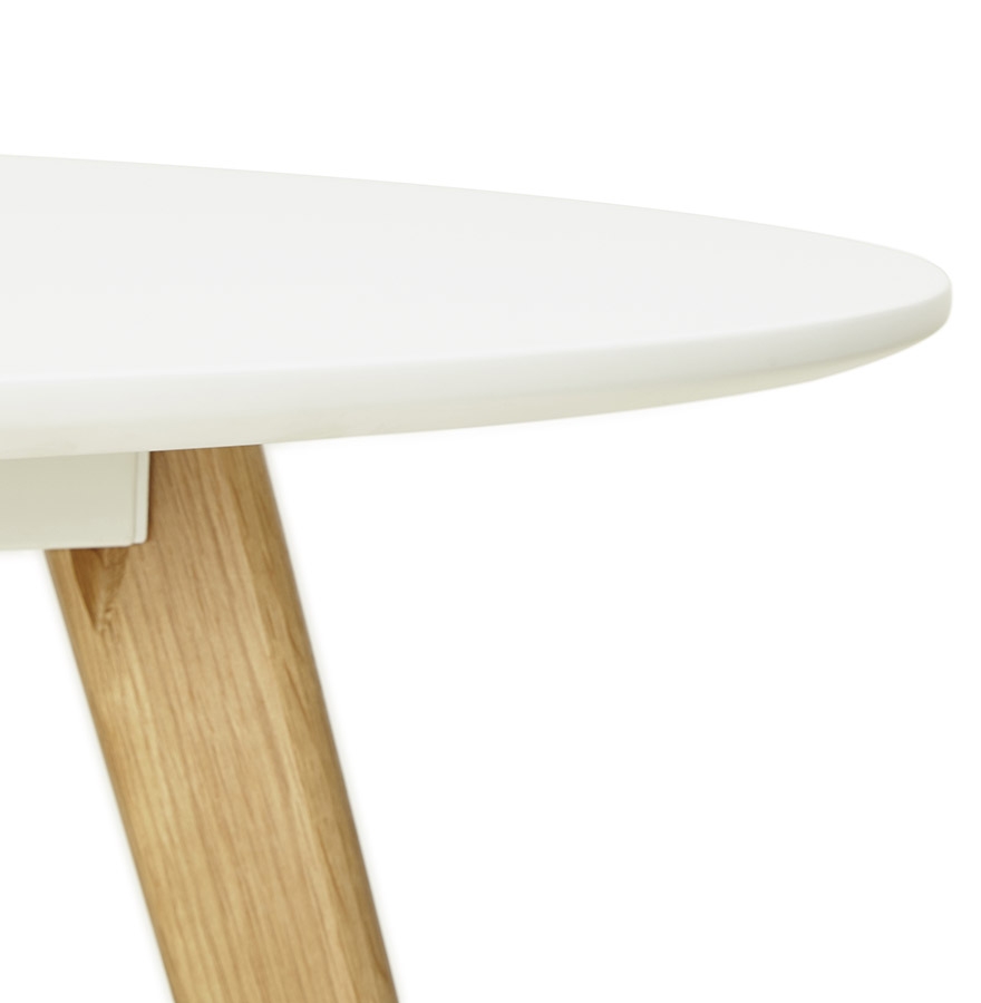 Kokoon Design Round Kitchen Table 'MIDY' White Scandinavian Style - ø 90 Cm
