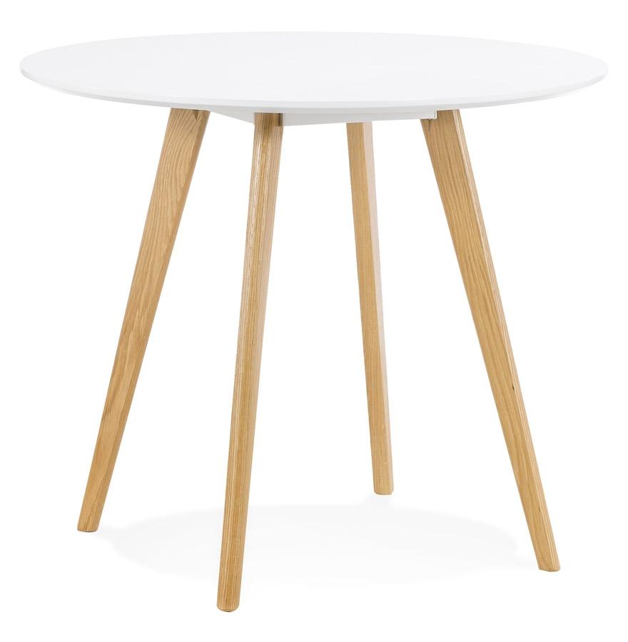 kokoon design Round kitchen table 'MIDY' white Scandinavian style - ø 90 cm