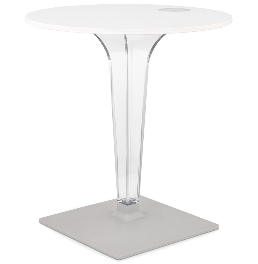 Kokoon Design Round Patio Table 'LIMPID' White Indoor/outdoor - Ø 68 Cm