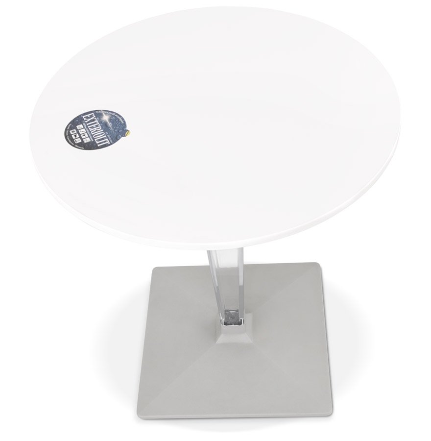 Kokoon Design Round Patio Table 'LIMPID' White Indoor/outdoor - Ø 68 Cm