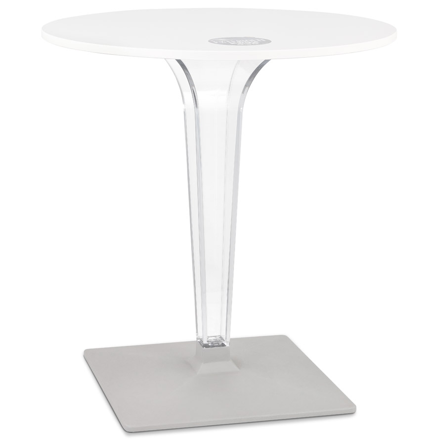 kokoon design Round patio table 'LIMPID' white indoor/outdoor - Ø 68 cm
