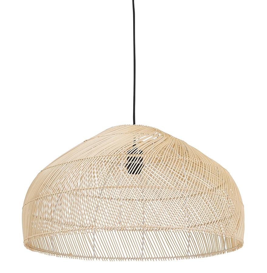 kokoon design Round pendant light 'CANUL' in natural woven rattan
