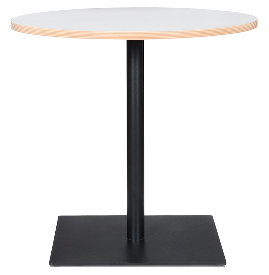 Kokoon Design Round Table 'FUSION ROUND' White And Black Structure - Ø 80 Cm