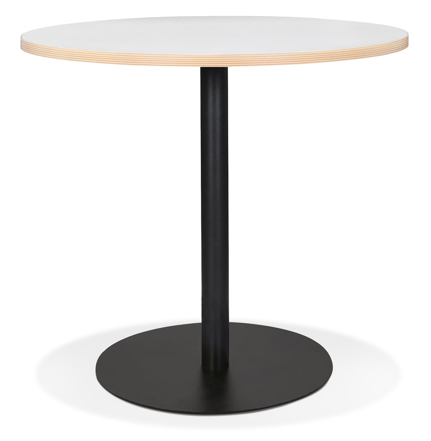 kokoon design Round white 'YOGI' bistro table with black metal leg - Ø 80 cm