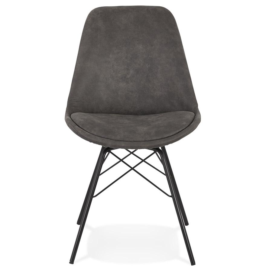 Kokoon Design ROYAL' Design Chair In Gray Microfiber And Black Metal Legs