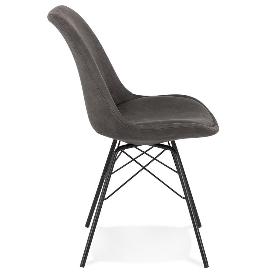 Kokoon Design ROYAL' Design Chair In Gray Microfiber And Black Metal Legs