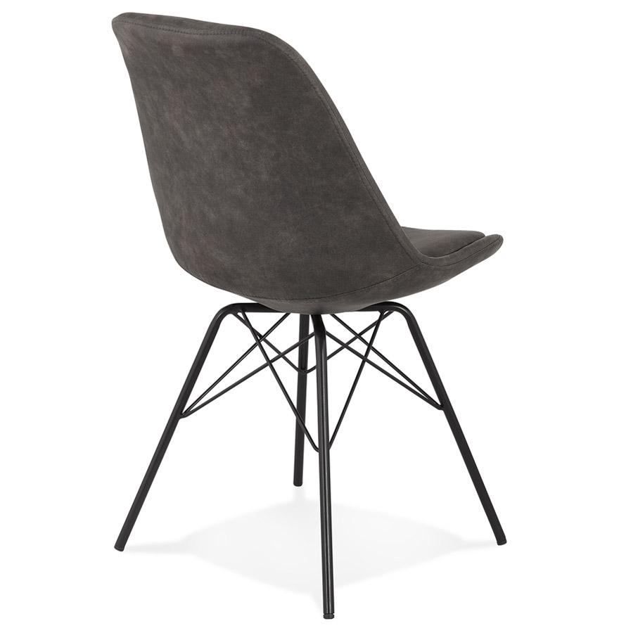 Kokoon Design ROYAL' Design Chair In Gray Microfiber And Black Metal Legs
