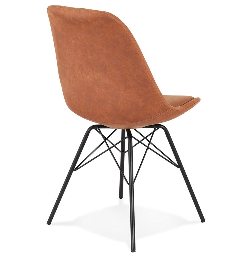 Kokoon Design ROYAL' Designer Chair In Brown Microfiber And Black Metal Legs