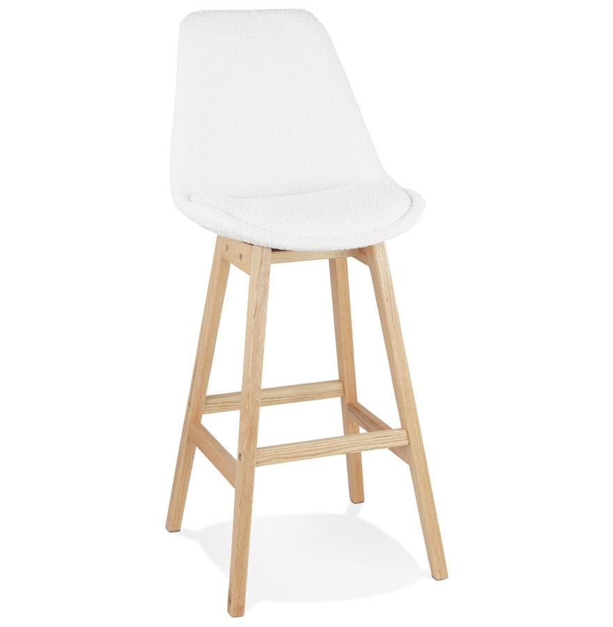 kokoon design SANDRA' bar stool in white pilled fabric Scandinavian style