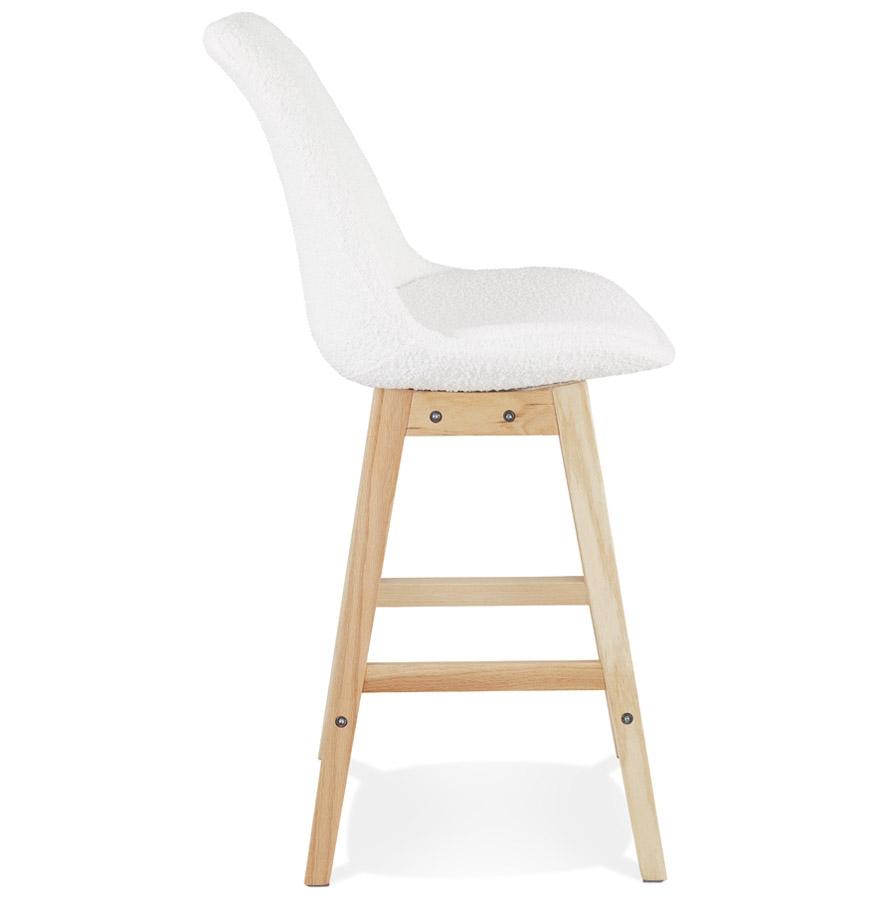 Kokoon Design SANDRA MINI' Mid-height Snack Stool In White Pilled Fabric Scandinavian Style