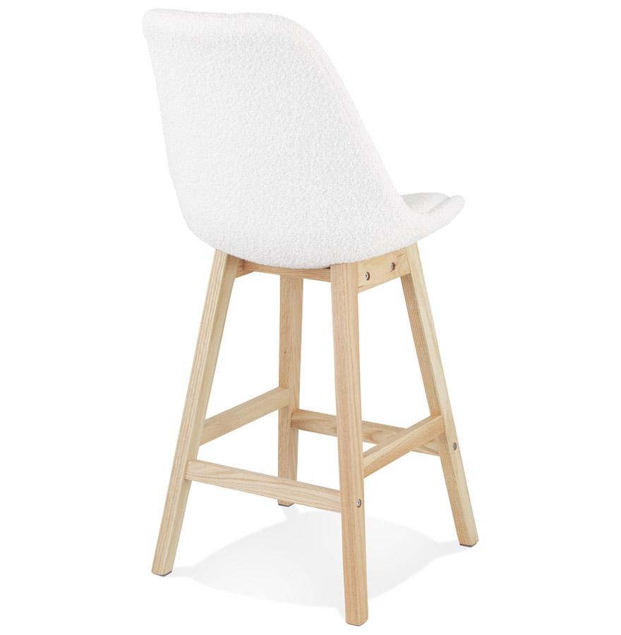 Kokoon Design SANDRA MINI' Mid-height Snack Stool In White Pilled Fabric Scandinavian Style