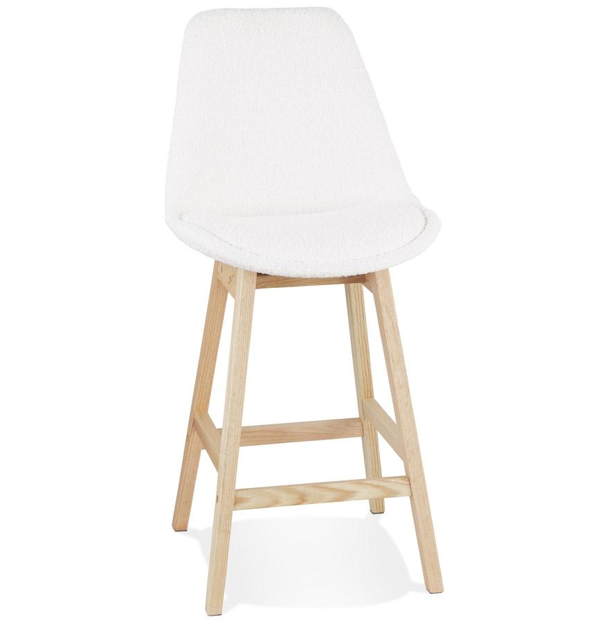 kokoon design SANDRA MINI' mid-height snack stool in white pilled fabric Scandinavian style