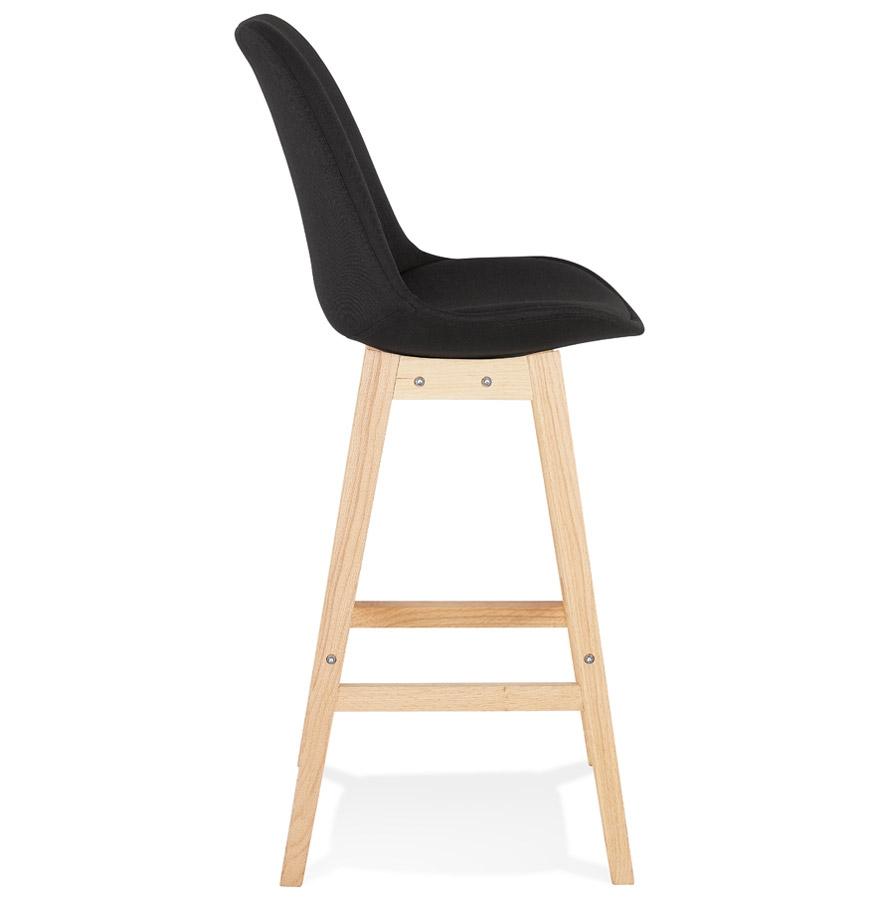 Kokoon Design Scandinavian Bar Stool 'TERESA' In Black Fabric