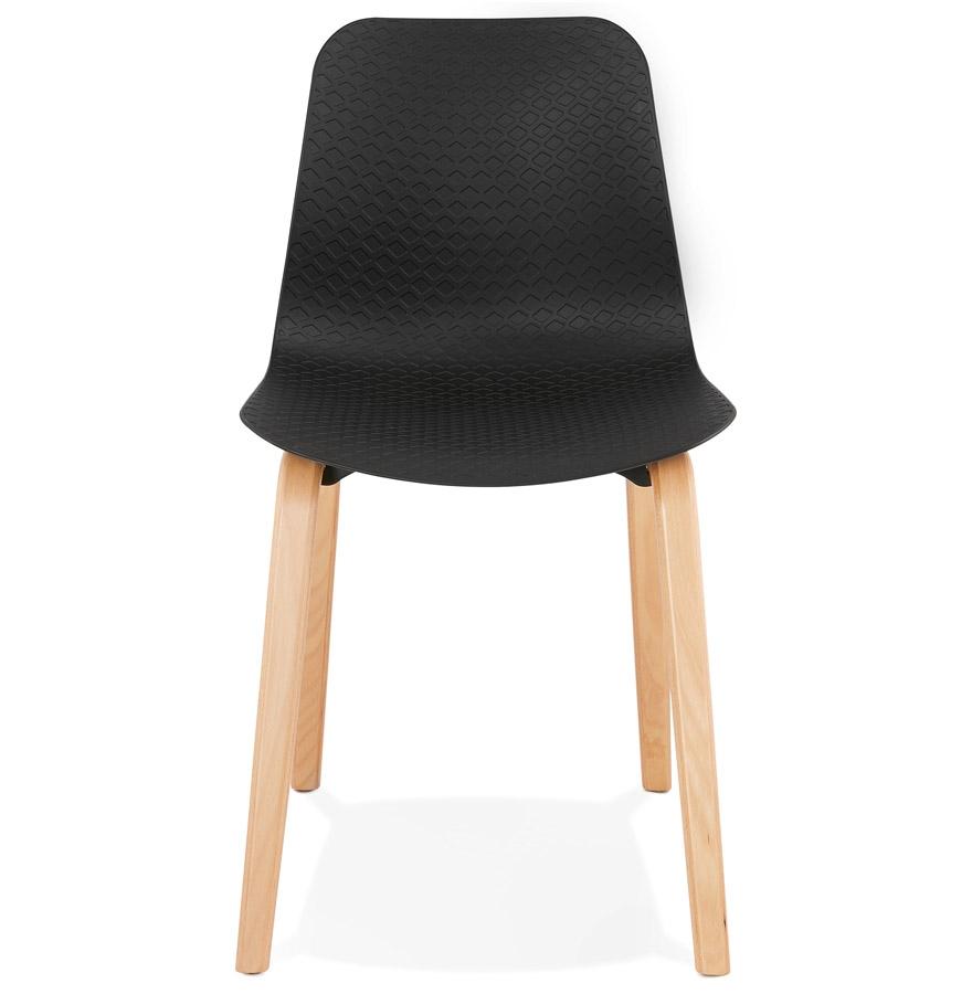 Kokoon Design Scandinavian Black 'PACIFIK' Chair With Natural Finish Wooden Legs