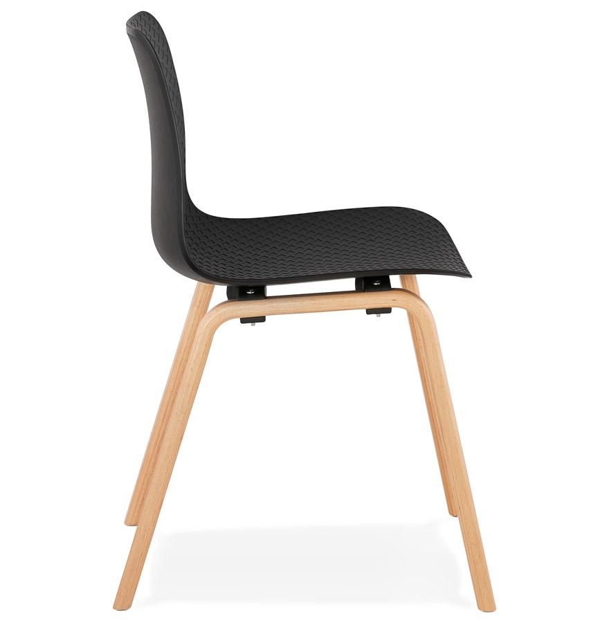 Kokoon Design Scandinavian Black 'PACIFIK' Chair With Natural Finish Wooden Legs