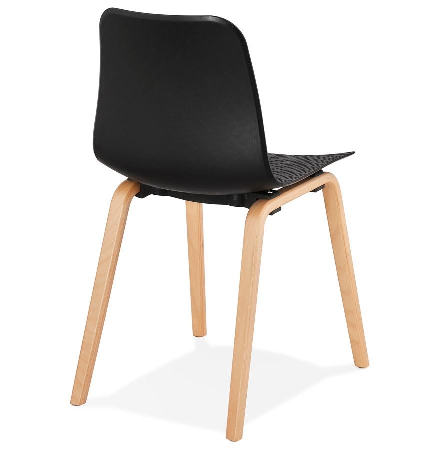 Kokoon Design Scandinavian Black 'PACIFIK' Chair With Natural Finish Wooden Legs
