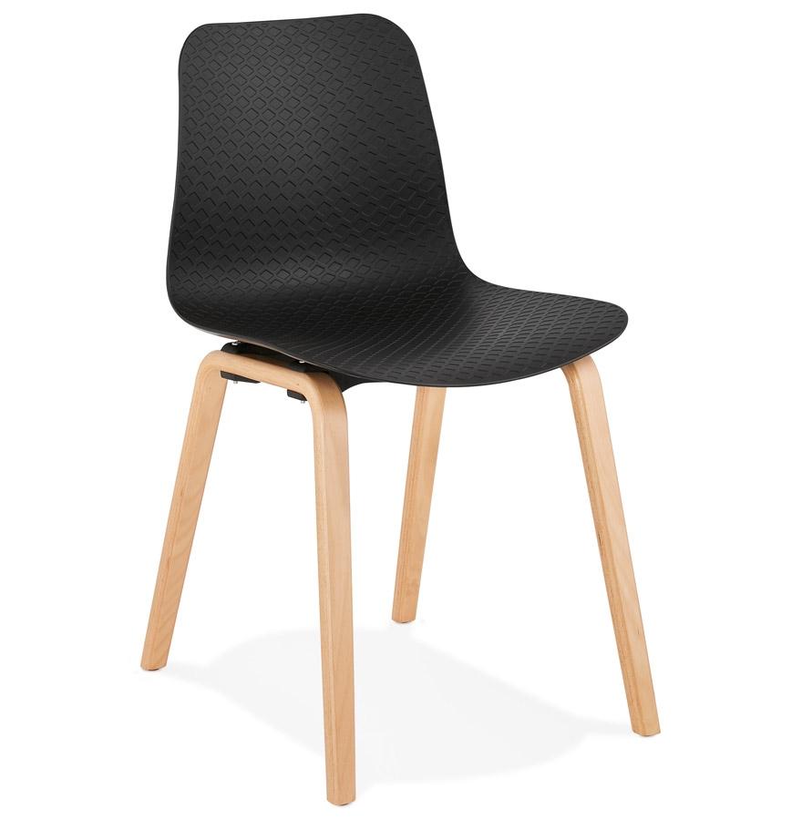 kokoon design Scandinavian black 'PACIFIK' chair with natural finish wooden legs